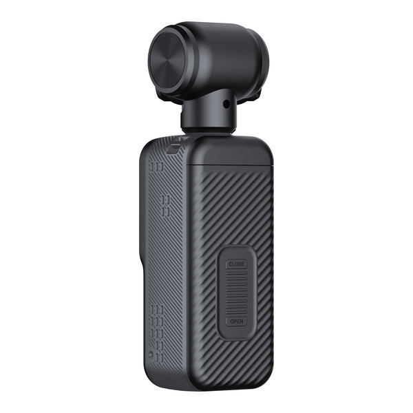 A black protective case for a handheld gimbal camera, shown from a side profile view against a solid white background.