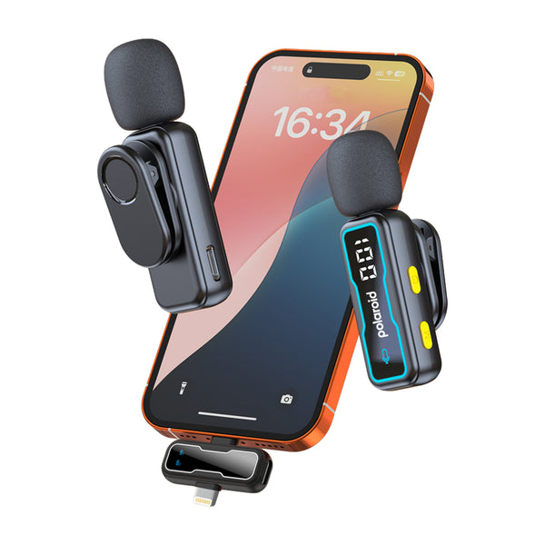 Polaroid Pristine Audio Wireless Microphone – Dual Mic System with Noise Reduction