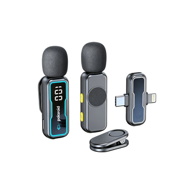 Polaroid Pristine Audio Wireless Microphone – Dual Mic System with Noise Reduction