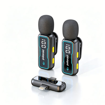 Polaroid Pristine Audio Wireless Microphone – Dual Mic System with Noise Reduction