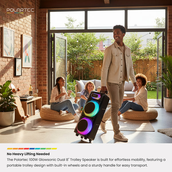 Polartec 100W Glowsonic Dual 8" Trolley Speaker