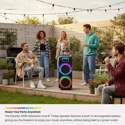 Polartec 100W Glowsonic Dual 8" Trolley Speaker