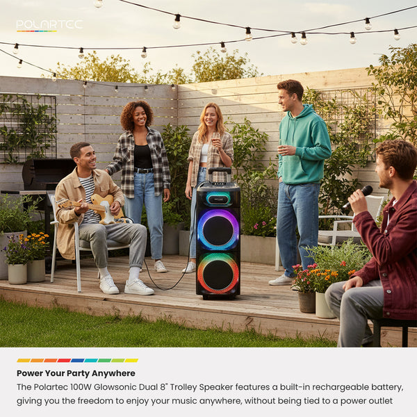 Polartec 100W Glowsonic Dual 8" Trolley Speaker