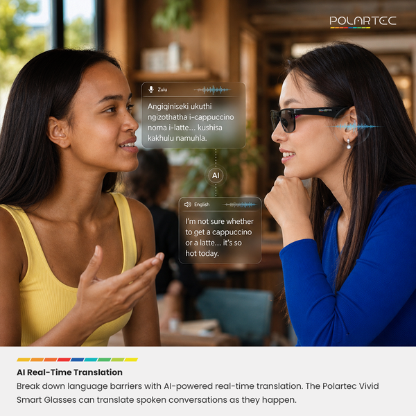 Polartec Vivid Smart Glasses – AI Translation, Bluetooth Audio & Hands-Free Calling