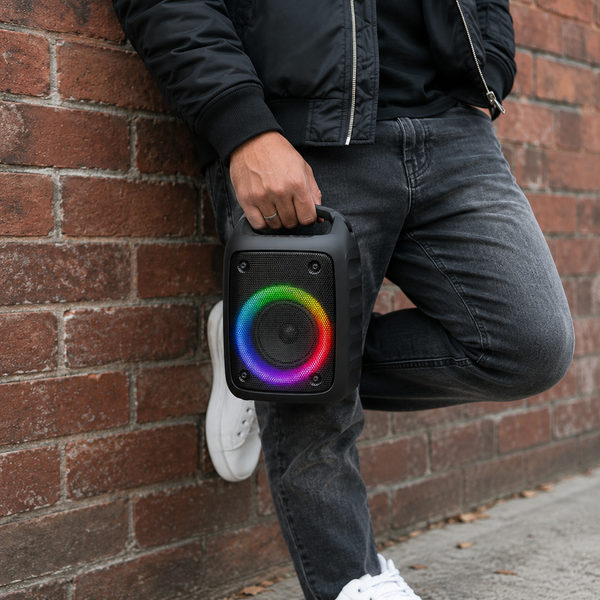 Polaroid Mini Bluetooth Speaker Combo – 5W Portable Speaker with FM Radio & 10W RGB TWS Speaker