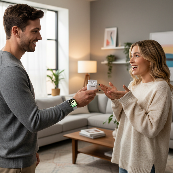 Polaroid Boost Smart Watch + Polaroid Bluetooth True Wireless Series Stereo Earbuds with Silicone Charging Dock