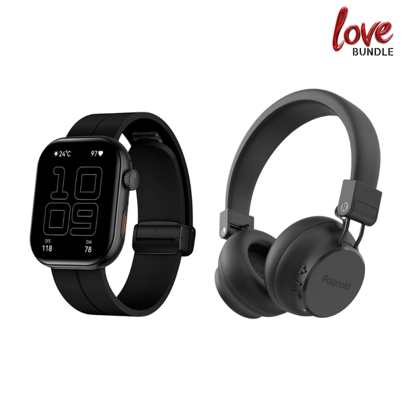 Polaroid Digital Hybrid Noise Cancelling Bluetooth Headphone + Polaroid Boost Smart Watch