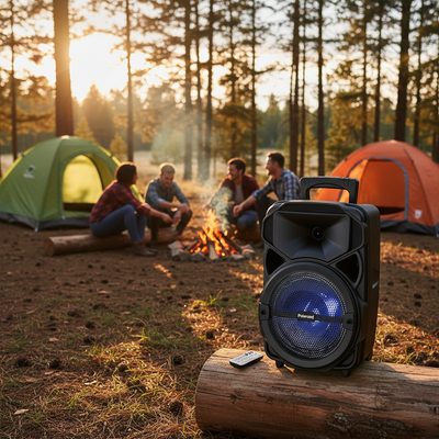 Polaroid LED DJ Speaker – 8" Bluetooth Party Speaker | RGB LED Lights | Portable PA System