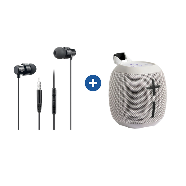 Polartec & Blaupunkt Audio Set – Echo 8W Bluetooth Speaker with Wired Earbuds