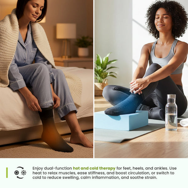 Remedy Health Gel Therapy Set – Reusable Hot & Cold Foot Sock & Knee Wrap
