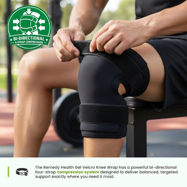 Remedy Health Gel Velcro Knee Wrap (Hot & Cold Therapy)