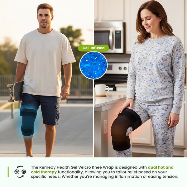 Remedy Health Gel Therapy Set – Reusable Hot & Cold Foot Sock & Knee Wrap