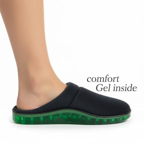 Remedy Health Unisex Gel Slippers - Black