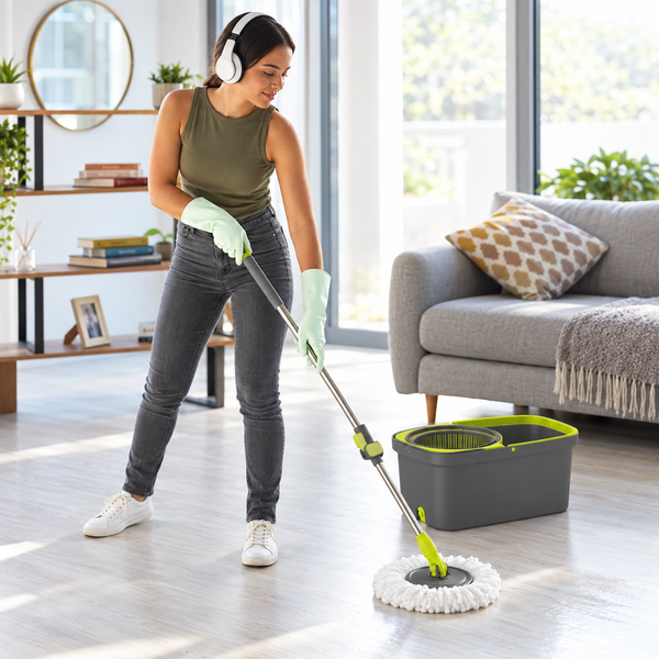 Floormax Top Mop – 360° Spin Mop Cleaning System with Dual-Chamber Bucket