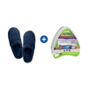 Remedy Health Unisex Gel Slippers - Blue + Remedy Health Contour Leg Pillow Bundle