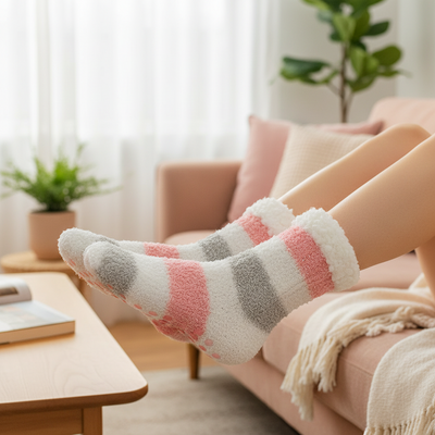 Fuzzy Comfy Kids Socks Assorted Colours