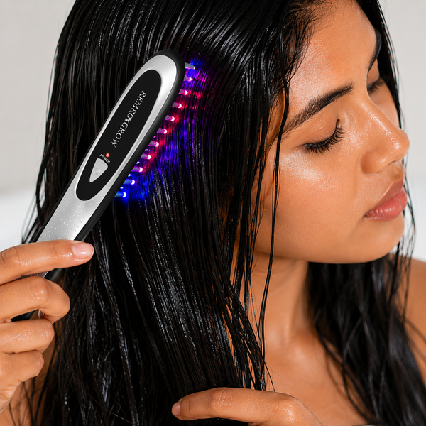 Aragan Secret & Igia Hair Care Set – Argan Oil Leave-In Treatment with Laser & LED Hair Therapy Comb