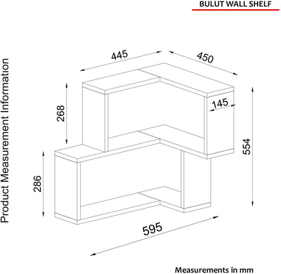 Armoire Bulut Corner Wall Shelf White - Homemark