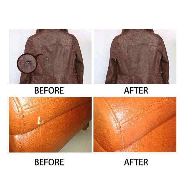 DARK BROWN Leather Repair Kit for holes, tears, scratches burns in