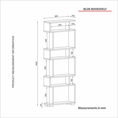Armoire Blok Bookcase White - Homemark